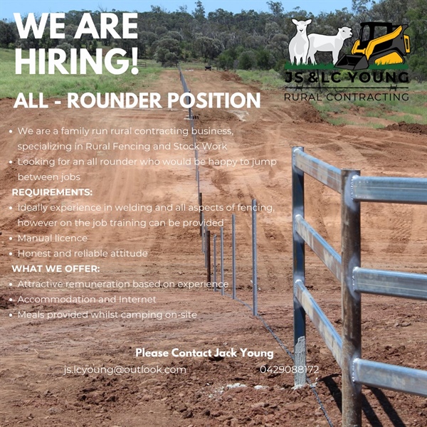 All-Rounder Positions including Stock Work, Fencing and Farming
